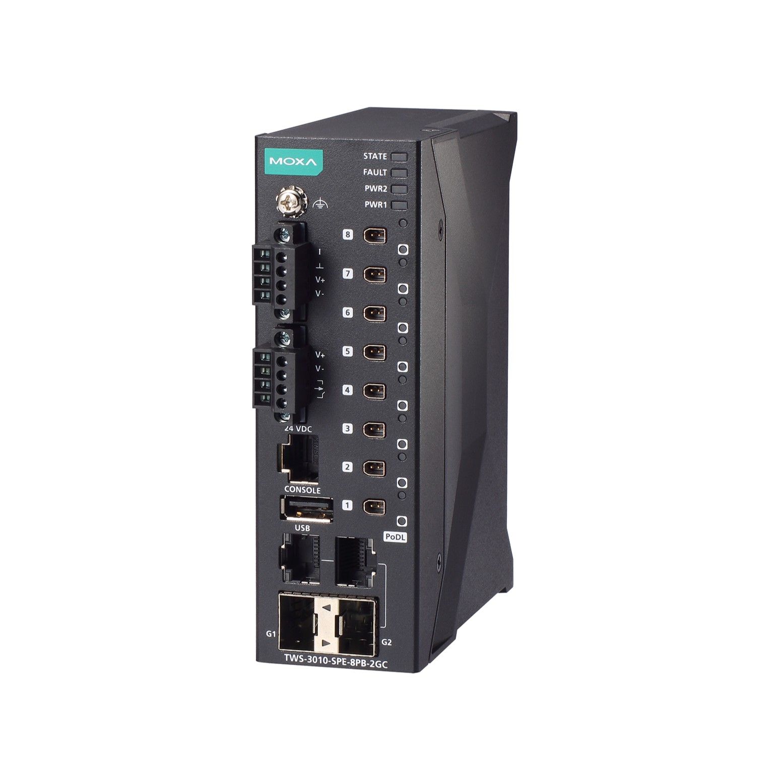 Moxa TWS-3010-SPE - Switch gestionable SPE de 8 puertos